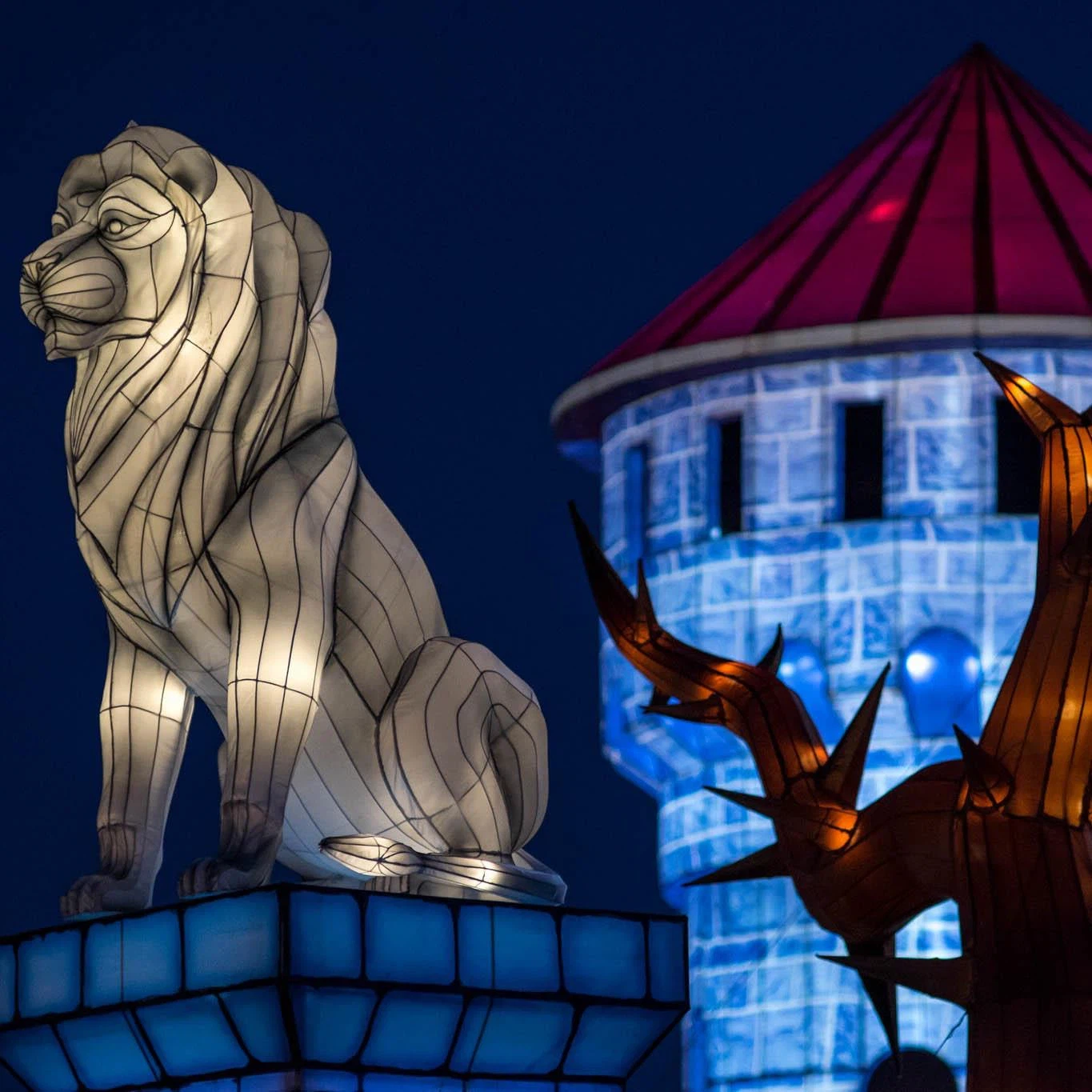 Festival Giant Lantern Display In Park